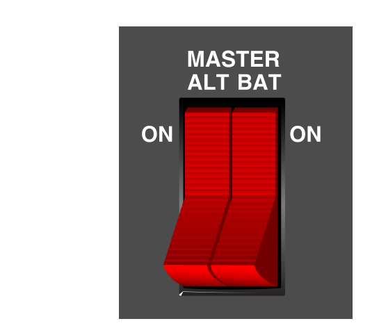 On this master switch, the left half is for the alternator and the right half is for the battery.