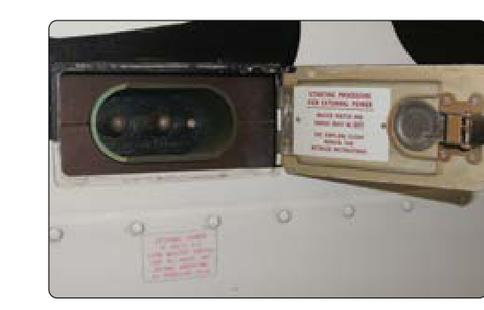 External power receptacle.