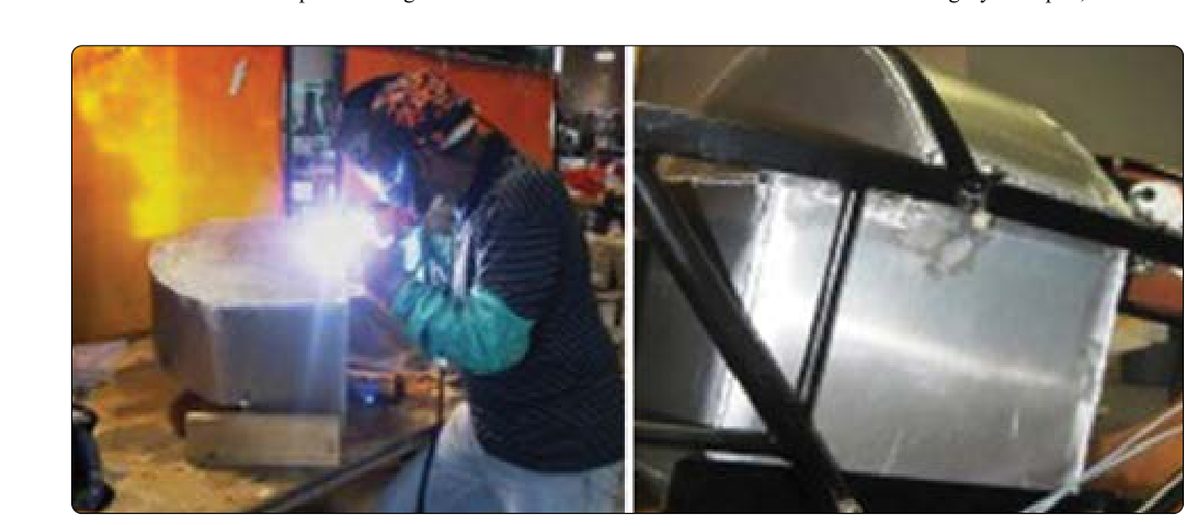 A rigid removable fuel tank with welded seams is repaired by welding.