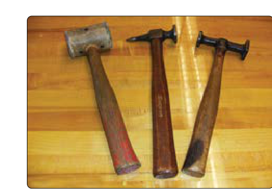 Sheet metal mallet and hammers.
