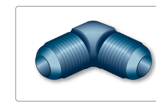 AN flared (left) and MS flareless fitting (right).