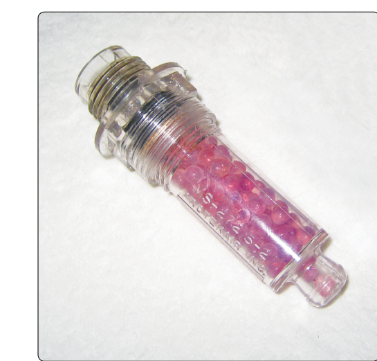 Dehydrator plug “pink” showing high humidity (Sacramento Sky Ranch).
