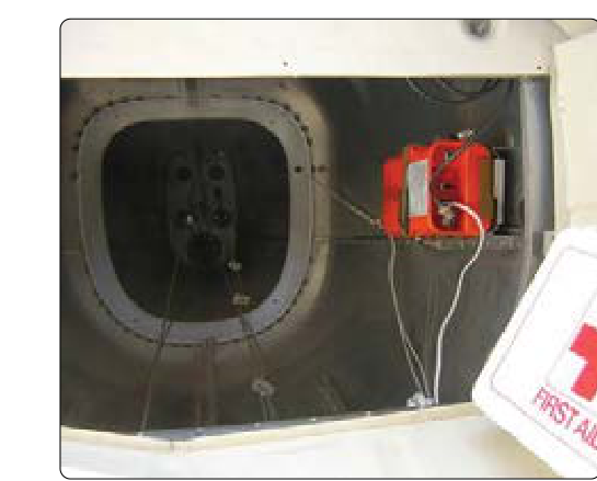 An emergency locator transmitter (ELT) mounting location is generally far aft in a fixed-wing aircraft fuselage in line with the longitudinal axis. Helicopter mounting location and orientation varies.