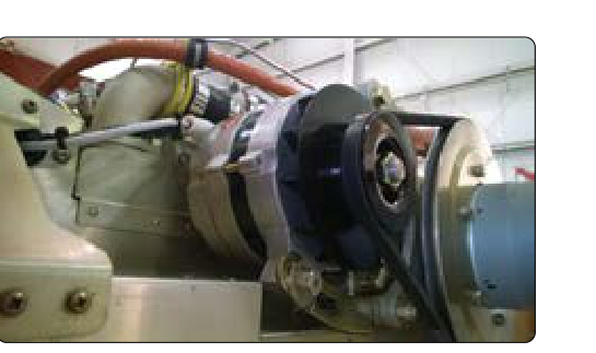 Belt driven alternator for small single-engine aircraft.