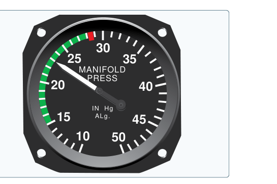 Engine power output is indicated on the manifold pressure gauge.
