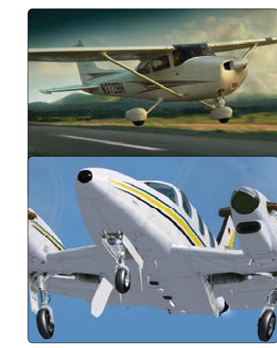 Landing gear can be fixed (top) or retractable (bottom).