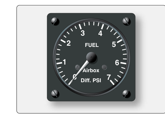 A differential fuel pressure gauge used on complex and high-performance reciprocating-engine aircraft compares the fuel inlet pressure to the air inlet pressure at the fuel metering device.