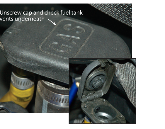 Inspect that the fuel tank vents are free of dirt and debris to prevent fuel starvation during flight.