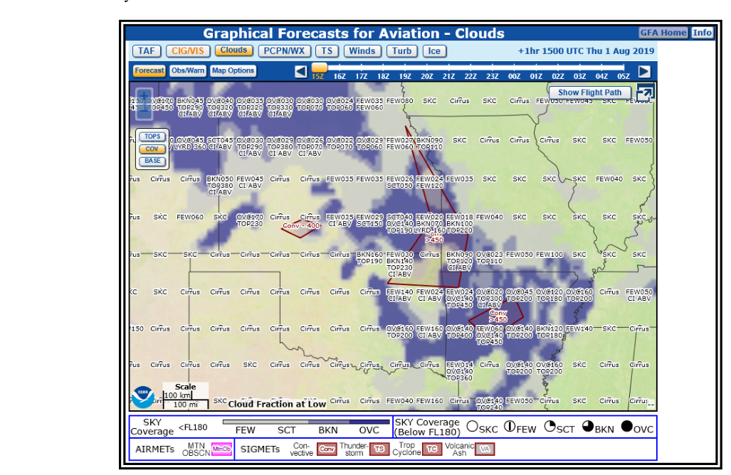 GFA Aviation Forecast for Clouds—Example