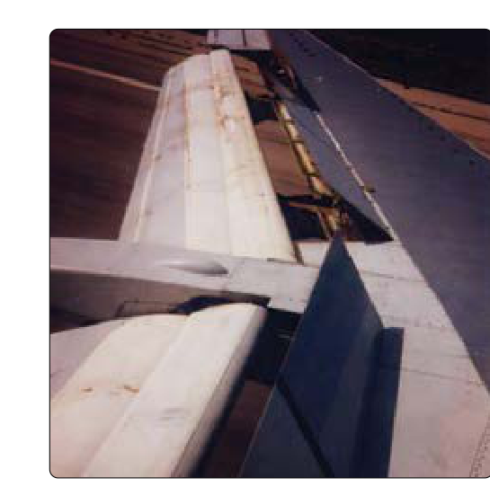 Spoilers deployed upon landing on a transport category aircraft.