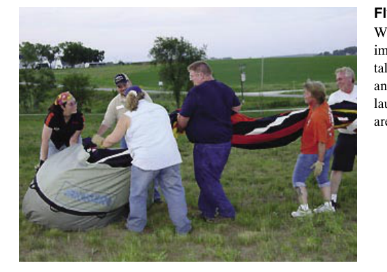 Equipment set-up with a ground crew.
