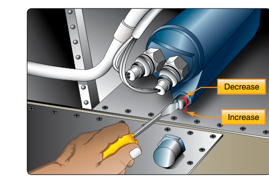 Oil pressure relief valve adjustment.