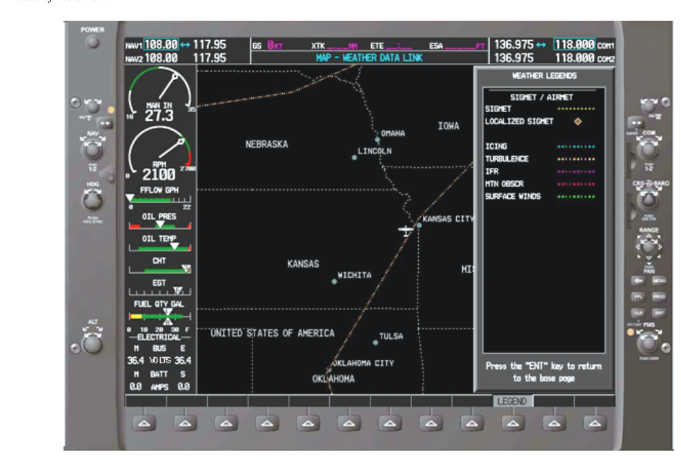SIGMET/AIRMET legend display.
