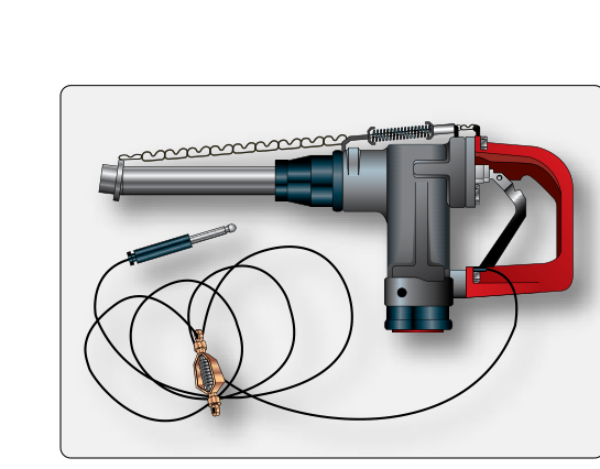 An AVGAS fueling nozzle with static bonding grounding wire.