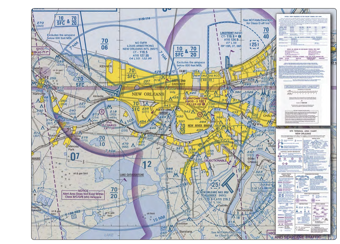VFR Terminal Area Chart and legend.