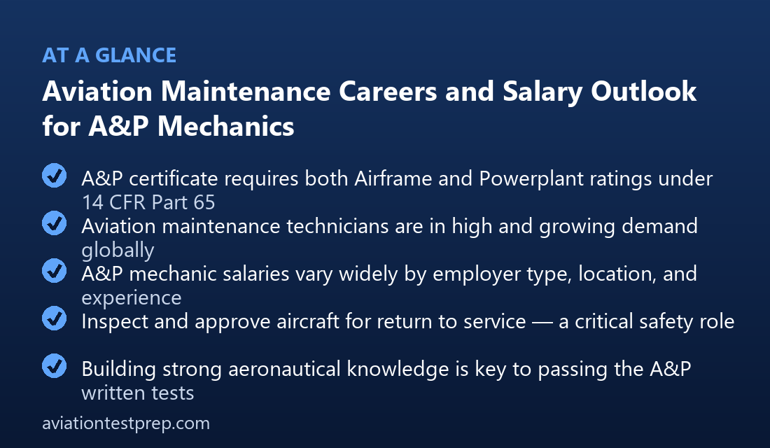Aviation Maintenance Careers and Salary Outlook for A&P Mechanics — at a glance